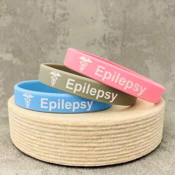 Epilepsy Silicone Medical Alert Wristband, 5 of 9