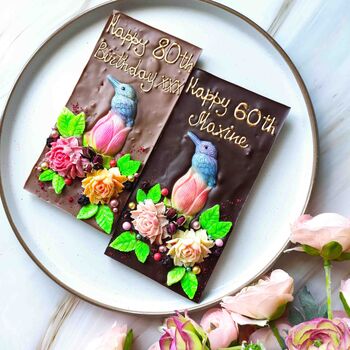 Personalised Vegan Chocolate 'Colibri & Flowers' Gift, 5 of 8