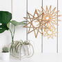 Set Of Three Woven Wooden Festive Star Decorations, thumbnail 1 of 1