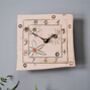 Personalised Tile Wall Clock With Flowers And Arabic Numbers, thumbnail 4 of 6