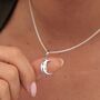 Sterling Silver Moon Charm Necklace, thumbnail 1 of 9