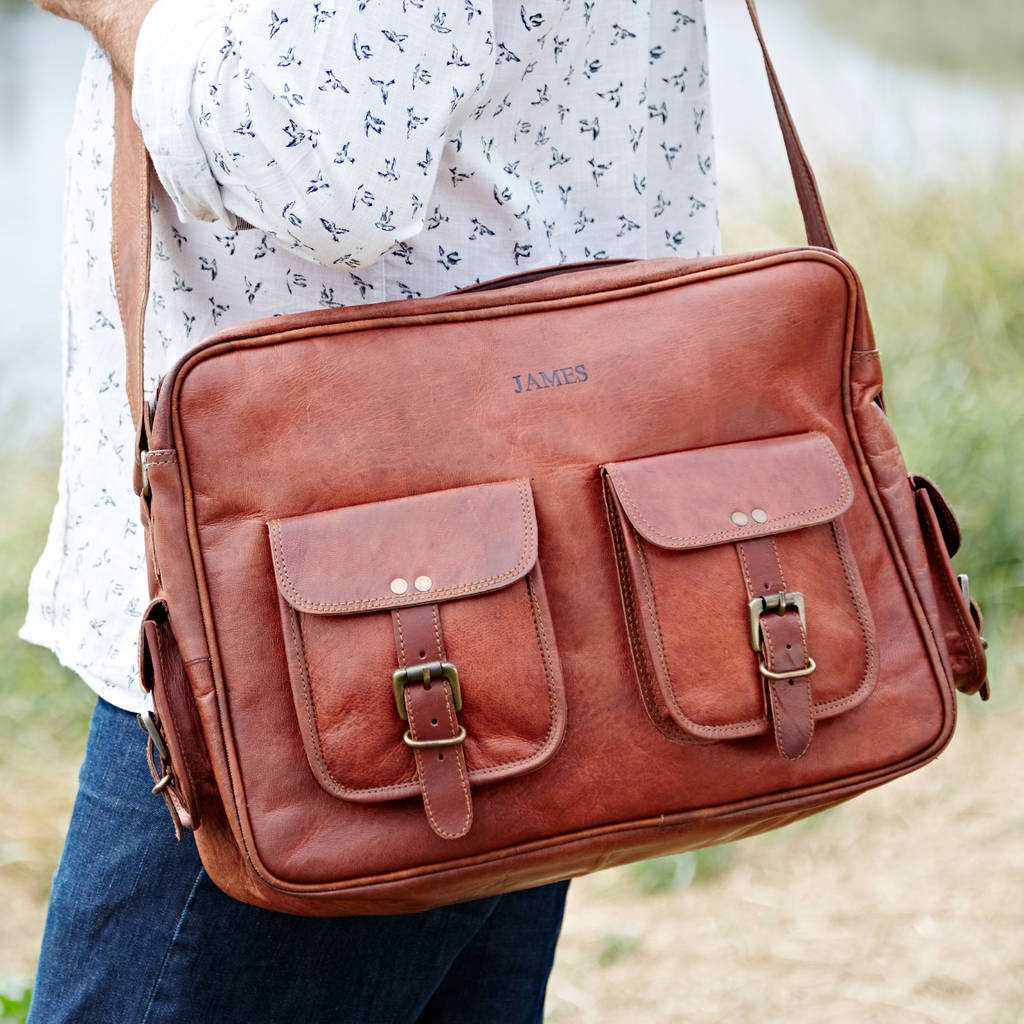 Personalised Leather Overnight Bag By Paper High