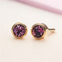 18ct Gold Plated February Birthstone Stud Earrings, thumbnail 1 of 9