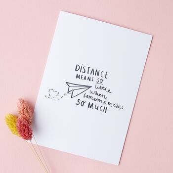 'Distance Means So Little' Long Distance Miss You Card, 2 of 3
