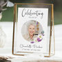 Photo Funeral Poster With Purple Florals, thumbnail 1 of 3