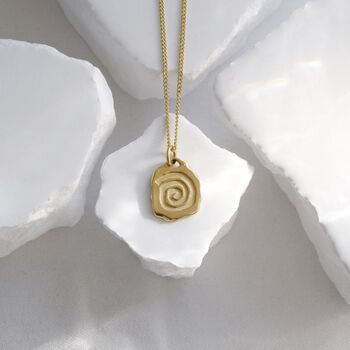 Gaia Earth 18 K Gold Plated Pendant Necklace, 5 of 6
