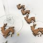 Personalised Five Christmas Reindeer Wine Glass Charms, thumbnail 1 of 4