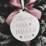 Last Christmas As A Miss Personalised Christmas Bauble, thumbnail 3 of 3