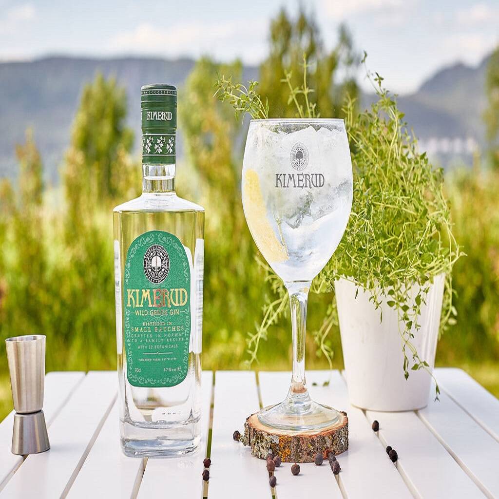 Norwegian Kimerud Wild Grade Gin With Branded Gin Glass, 1 of 3