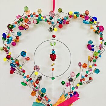 Beaded Heart Wreath, 3 of 6