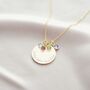Family Disc Pendant Birthstone Personalised Necklace, thumbnail 4 of 10