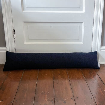 Sherpa Fluffy Sheep Door Draught Excluder Navy Blue, 4 of 4