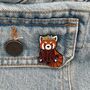 Red Panda Enamel Pin – Flower Crown, Badge, thumbnail 4 of 6