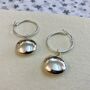 Drop Circle Sterling Silver Earrings On Hoop Or Hook, thumbnail 3 of 4