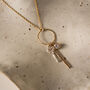 Astralis Silver Key Necklace 14k Gold Filled Zirconia, thumbnail 1 of 7