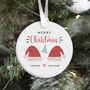 Personalised Merry Christmas Ceramic Ornament With Couple Name, thumbnail 1 of 7