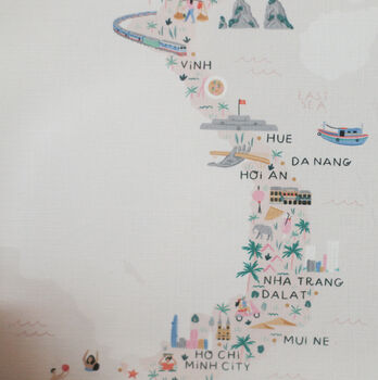 Vietnam Inky Illustrated Map, 2 of 4
