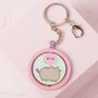 Pusheen The Cat Pink And Blue 'Hi , Bye' Spinning Keyring, thumbnail 3 of 8