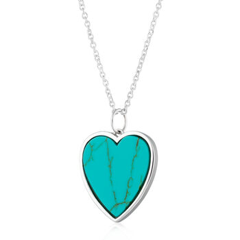 Turquoise Heart Necklace With Slider Clasp, 2 of 9