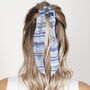 100% Silk Scarf Scrunchie Stripes Blue, thumbnail 1 of 2