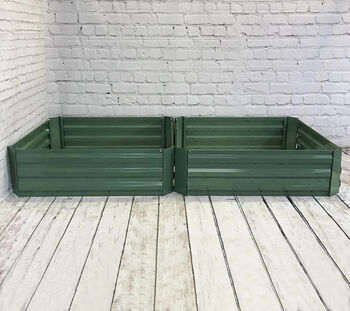 Pair Of Sage Green Vegetable And Herb Raised Beds, 4 of 5