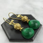 Emerald Topaz Mother Of Pearl Earrings, thumbnail 3 of 4