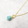 Raw Turquoise December Birthstone Gold Plated Necklace, thumbnail 1 of 5