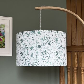 Teal Green Abstract Paint Splat Lampshades, 3 of 8