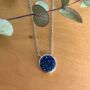 Blue Druzy Crystal Round 925 Sterling Silver Necklace, thumbnail 1 of 4