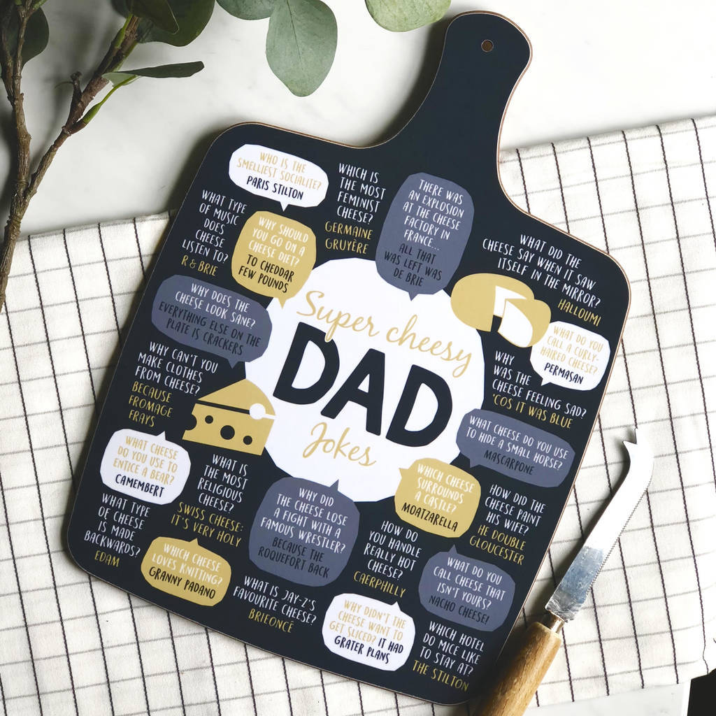 super cheesy jokes cheese board by paper plane