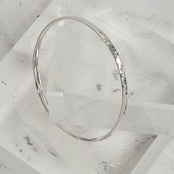 Hammered Sterling Silver Bangle, 4 of 10