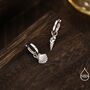 Mismatched Sea Shell Huggie Hoops Earrings In Sterling Silver, thumbnail 3 of 12