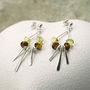 Sterling Silver Art Deco Amber Studs, thumbnail 1 of 4