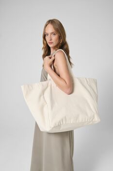 Personalized Xxl Striped Beach Tote Bag, Holiday Bag, 7 of 8