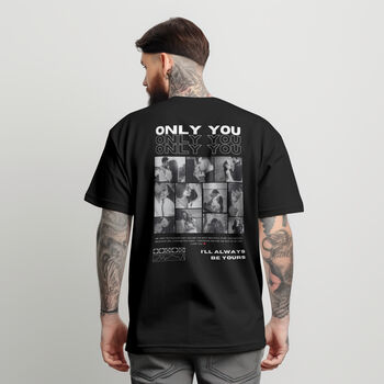 Only You Personalised Couple Matching Tee | Personalised Photo And Text | Monochrome, 11 of 12