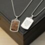 Personalised Men's Tiger's Eye Dog Tag Necklace, thumbnail 1 of 4