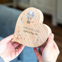 Personalised Oak Heart With Woodland Animals For Christening Baptism Gift, thumbnail 4 of 4