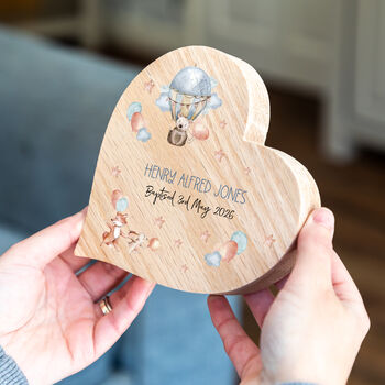 Personalised Oak Heart With Woodland Animals For Christening Baptism Gift, 4 of 4