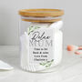 Personalised Botanical Glass Jar With Bamboo Lid, thumbnail 1 of 5