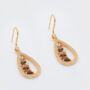Teardrop Tourmaline 18k Gold Plated Drop Earrings, thumbnail 2 of 3