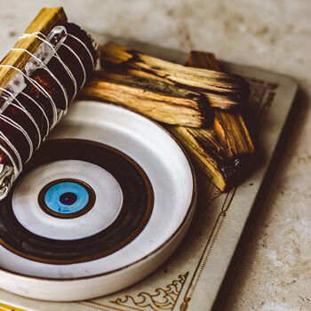 Evil Eye Handmade Ceramic Smudge / Incense Plate, 2 of 4