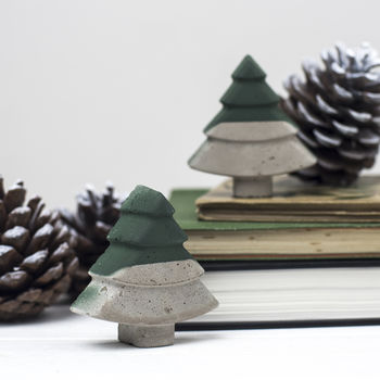 Set Of Three Concrete Christmas Tree Decorations, 3 of 4