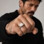 Men's Stainless Steel Signet Ring, Bold, Modern Statement Jewellery For Him, thumbnail 4 of 6