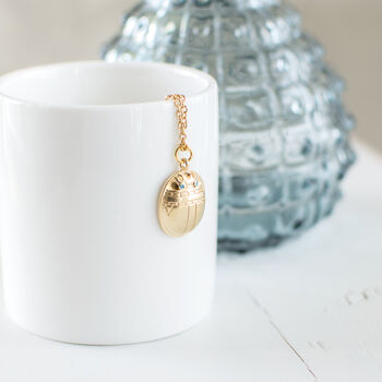 Gold Plated Scarab Beetle Necklace, 5 of 7