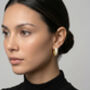 Kin 18 K Gold Plated Cz Rhinestone Pave Earrings, thumbnail 2 of 5