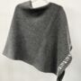 Lambswool Knitted Poncho Cliff Grey And White, thumbnail 4 of 5