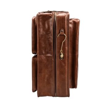 Finest Italian Leather Suit Carrier. 'The Rovello', 6 of 12