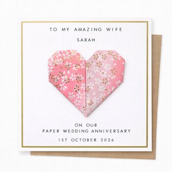 Personalised Origami Paper 1st Anniversary Card, 4 of 8
