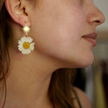 Daisy Sunrise Stud Earrings In Gold Plated Silver, 2 of 8