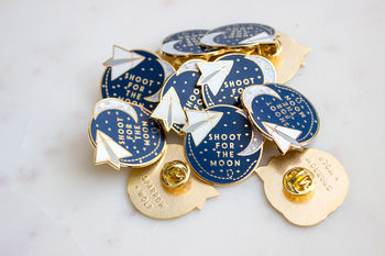 Shoot For The Moon Origami And Lunar Enamel Pin, 2 of 4